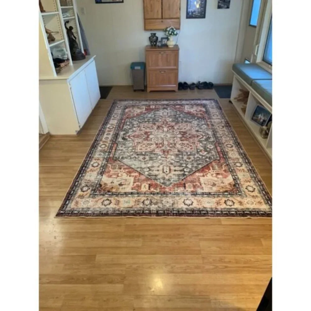 New 6'x9' Vintage Area Rug, Washable Non-Slip Carpet for Home & Living Room